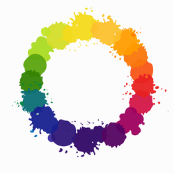 Farbkreis aus bunten Farbklecksen